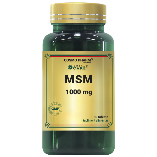 MSM 1000 mg Cosmopharm – supliment pentru articulatii sanatoase, reducerea durerii si mobilitate articulara