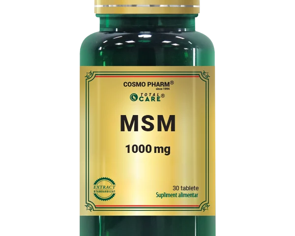 MSM 1000 mg Cosmopharm – supliment pentru articulatii sanatoase, reducerea durerii si mobilitate articulara