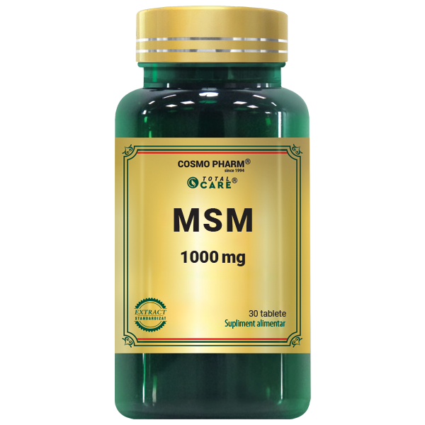 MSM 1000 mg Cosmopharm – supliment pentru articulatii sanatoase, reducerea durerii si mobilitate articulara