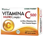 Vitamina C 500 Imuno Complex cu Zinc, Soc, Coacaz Negru si Vitamina D3 1 Vitamina C 500 Imuno Complex Cosmopharm supliment alimentar pentru sustinerea imunitatii si protectie antioxidanta