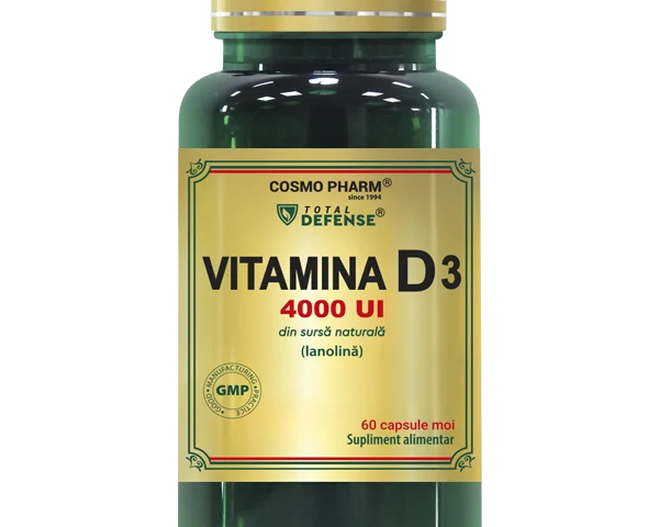 Vitamina D3 4000 UI Cosmopharm supliment pentru imunitate puternica si sanatatea oaselor