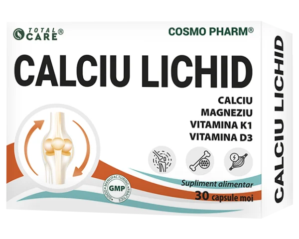 Calciu Lichid Cosmopharm – supliment alimentar pentru sustinerea sanatatii oaselor si dintilor