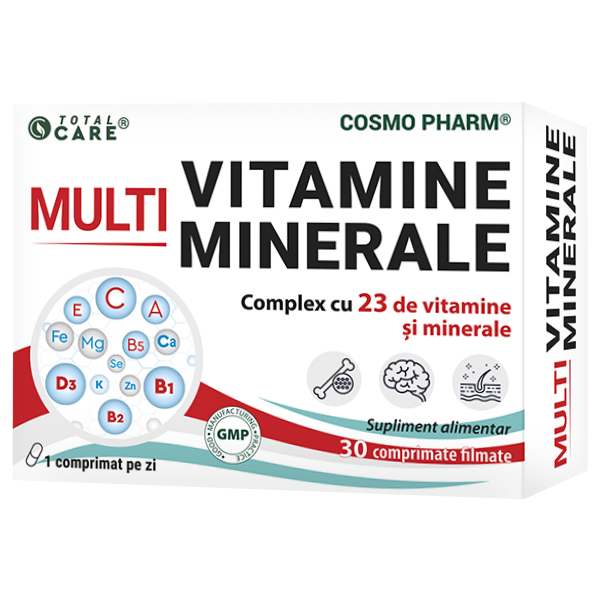 Multivitamine si Multiminerale Cosmopharm supliment alimentar pentru sustinerea energiei, vitalitatii si sanatatii generale