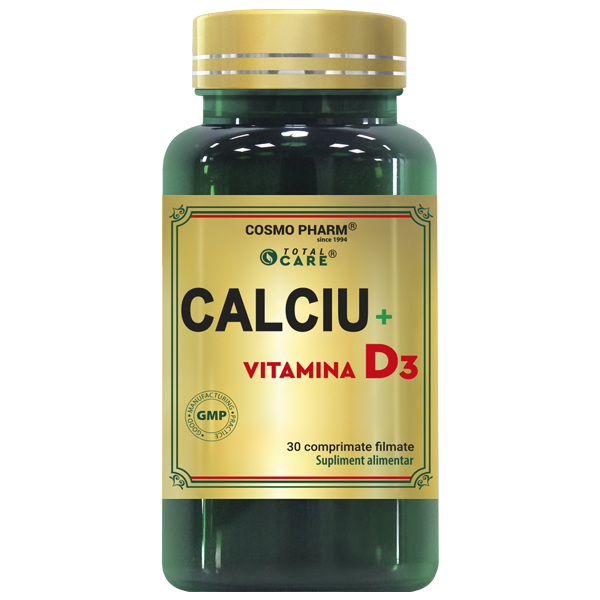 Calciu + Vitamina D3 Cosmopharm supliment pentru sanatatea oaselor si sustinerea imunitatii