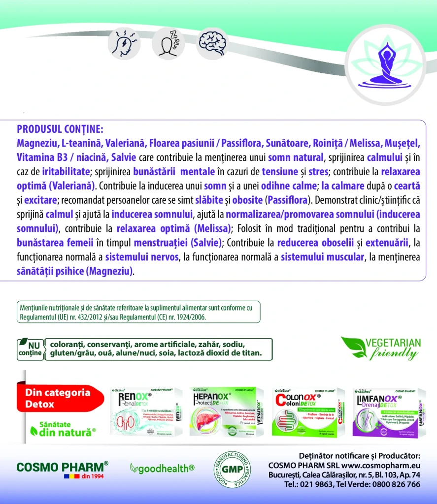 CALMO DEPRESIN - Antidepresiv Antianxios, 10 / 30 cps 7 calmodepresin prospect p2 cosmopharm