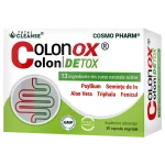 COLONOX Colon DETOX® Curatarea Colonului, Detoxifiere 1 Colonox Colon Detox Cosmopharm supliment alimentar pentru sustinerea digestiei, detoxifierea colonului si tranzit intestinal normal