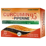 CURCUMIN PIPERINE 95 - Antioxidant. Antiaging. 2 Curcumin + Piperine 95% Cosmopharm supliment alimentar pentru sustinerea sanatatii articulatiilor si efect antioxidant