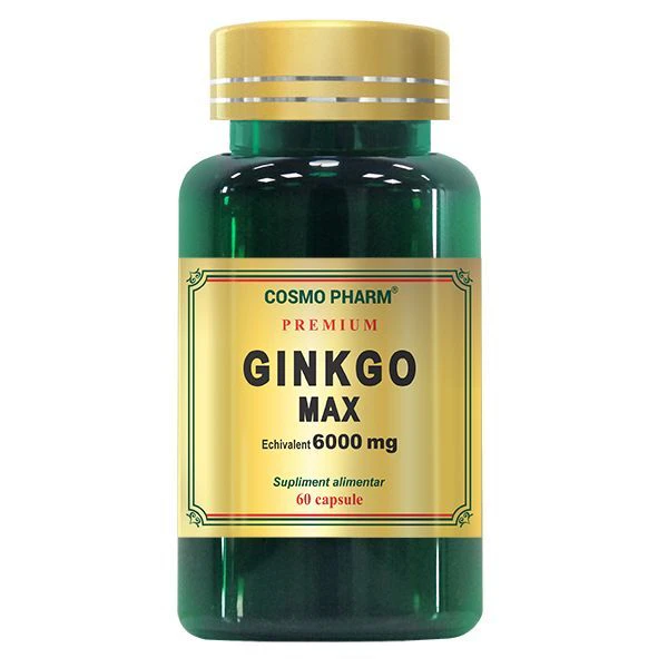 Ginkgo Biloba 120 mg Ginkgo Max Cosmopharm – supliment pentru memorie, concentrare si sustinerea circulatiei cerebrale