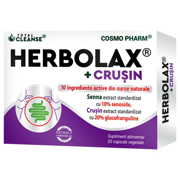 Herbolax Crusin Cosmopharm supliment alimentar pe baza de plante pentru sustinerea tranzitului intestinal si digestiei
