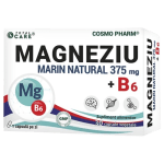 Magneziu Marin Natural 375 + B6 Premium – Stres, Nervozitate capsule vegetale 2 Magneziu marin 375 + B6 Premium Formula Cosmopharm supliment alimentar pentru sustinerea sistemului nervos si sanatatea musculara