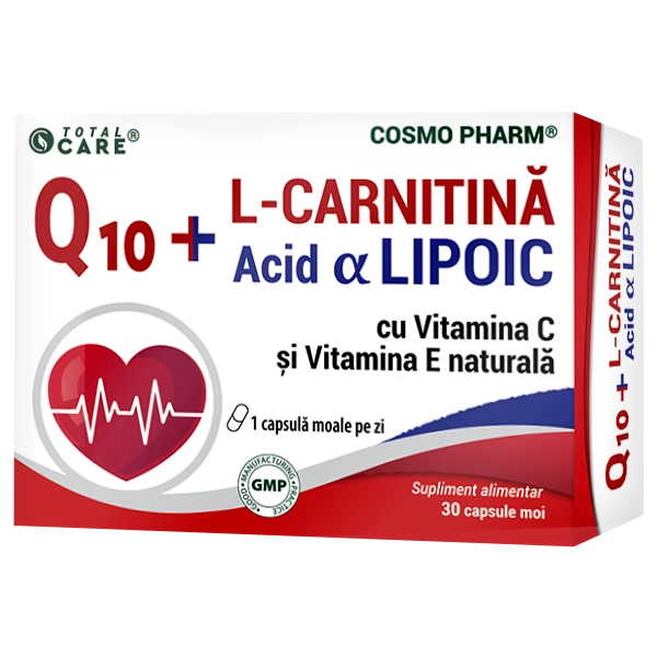 Q10 L-Carnitina Acid Alfa Lipoic Cosmopharm supliment pentru energie si sustinerea metabolismului