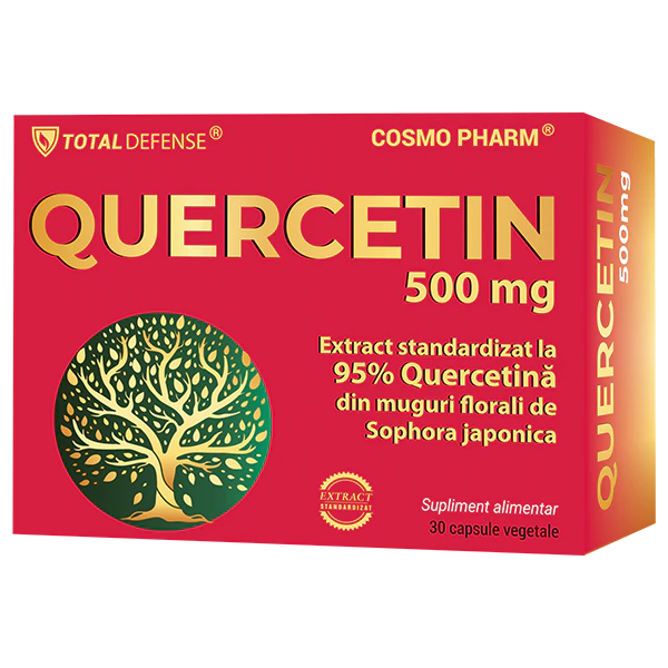 Quercetin 500 mg Cosmopharm supliment antioxidant natural pentru imunitate si reducerea inflamatiei