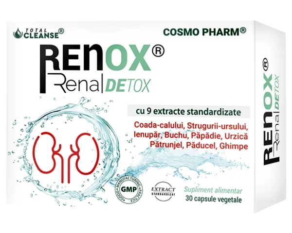 Renox Renal Detox Cosmopharm – supliment alimentar pentru sustinerea functiei renale si detoxifierea rinichilor