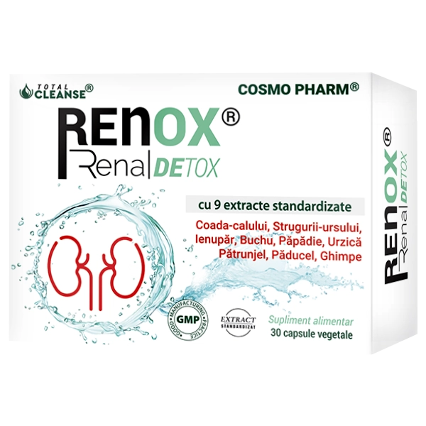 Renox Renal Detox Cosmopharm – supliment alimentar pentru sustinerea functiei renale si detoxifierea rinichilor