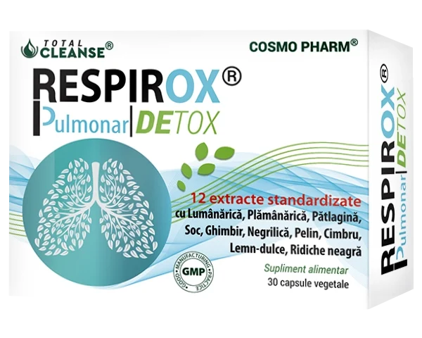 Respirox Pulmonar Detox Cosmopharm supliment pentru detoxifierea plămânilor