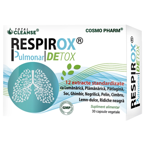 Respirox Pulmonar Detox Cosmopharm supliment pentru detoxifierea plămânilor