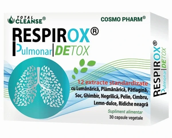 Respirox Pulmonar Detox Cosmopharm supliment pentru detoxifierea plămânilor