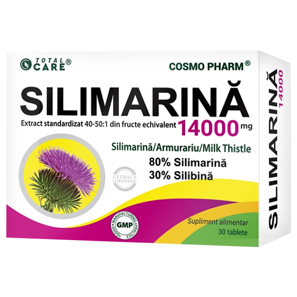 Silimarina 14000 mg Cosmopharm – supliment alimentar pentru sustinerea si detoxifierea ficatului
