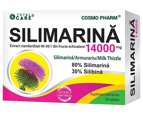 Silimarina 14000 mg Cosmopharm – supliment alimentar pentru sustinerea si detoxifierea ficatului