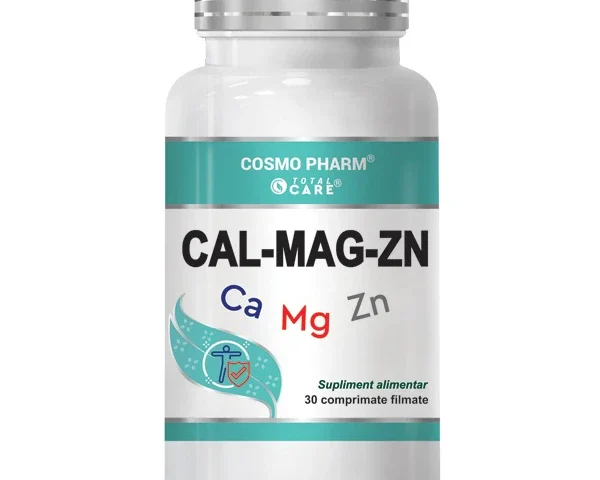 Ca Mg Zn Cosmopharm supliment alimentar cu calciu magneziu si zinc pentru sustinerea oaselor, muschilor si sistemului imunitar