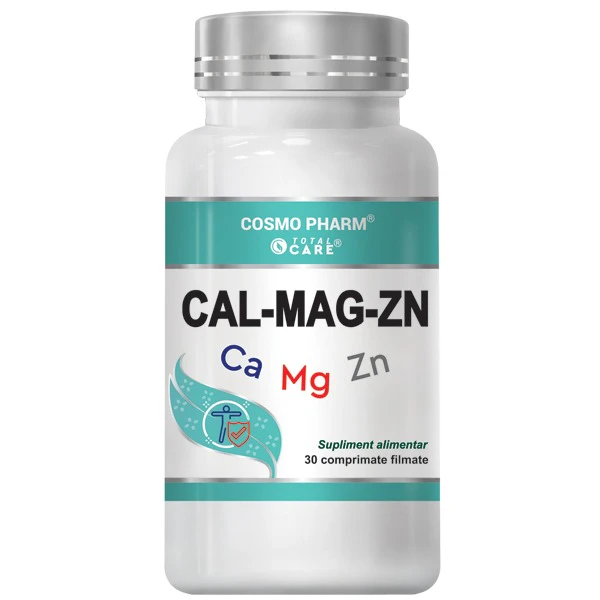 Ca Mg Zn Cosmopharm supliment alimentar cu calciu magneziu si zinc pentru sustinerea oaselor, muschilor si sistemului imunitar