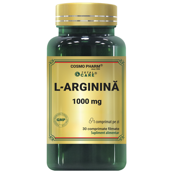 L-Arginina 1000 mg Cosmopharm supliment alimentar cu aminoacid pentru circulatie, energie si sustinerea masei musculare