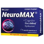 Neuromax Cosmopharm pastile pentru memorie si concentrare cu efect rapid – supliment pentru sustinerea functiilor cognitive, atentiei si performantei mentale