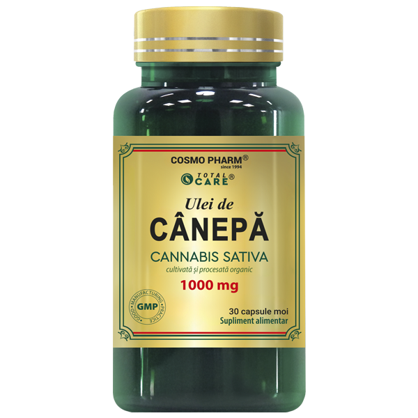 Ulei de canepa Cannabis Sativa Cosmopharm supliment natural bogat in acizi grasi omega