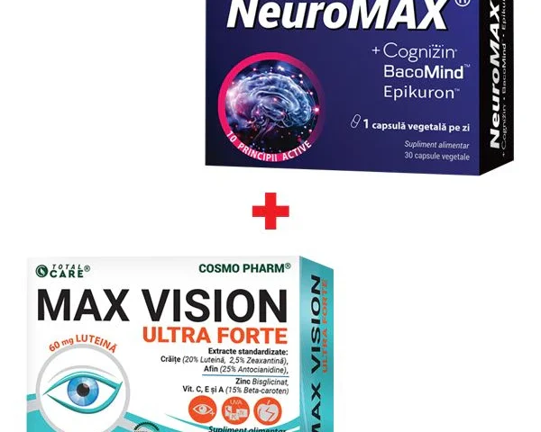 Pachet Neuromax cele mai bune pastile pentru memorie si Max Vision