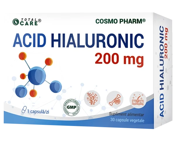Acid Hialuronic 200 mg Cosmopharm supliment alimentar pentru hidratarea pielii si sustinerea sanatatii articulatiilor