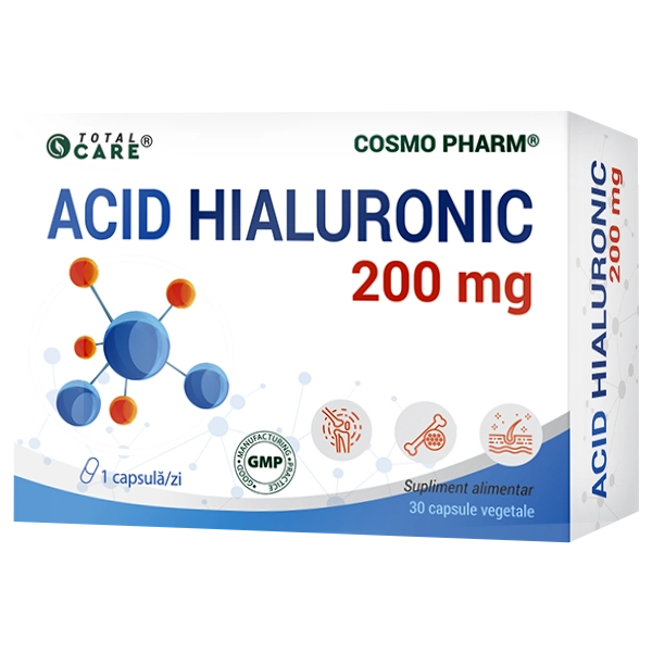Acid Hialuronic 200 mg Cosmopharm supliment alimentar pentru hidratarea pielii si sustinerea sanatatii articulatiilor