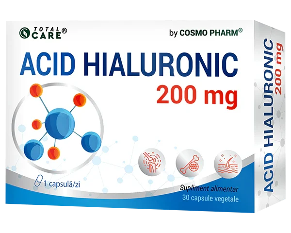 Acid Hialuronic 200 mg Cosmopharm supliment alimentar pentru hidratarea pielii si sustinerea sanatatii articulatiilor