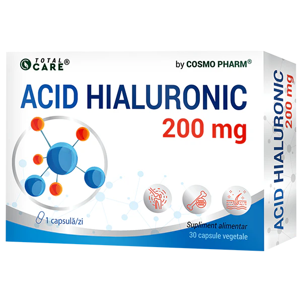 Acid Hialuronic 200 mg Cosmopharm supliment alimentar pentru hidratarea pielii si sustinerea sanatatii articulatiilor