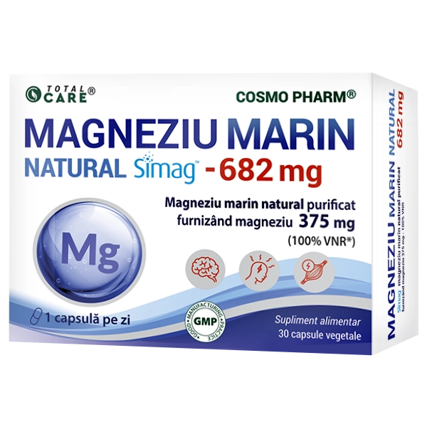 Magneziu Marin Natural Purificat Cosmopharm supliment pentru sănătatea mușchilor și oaselor