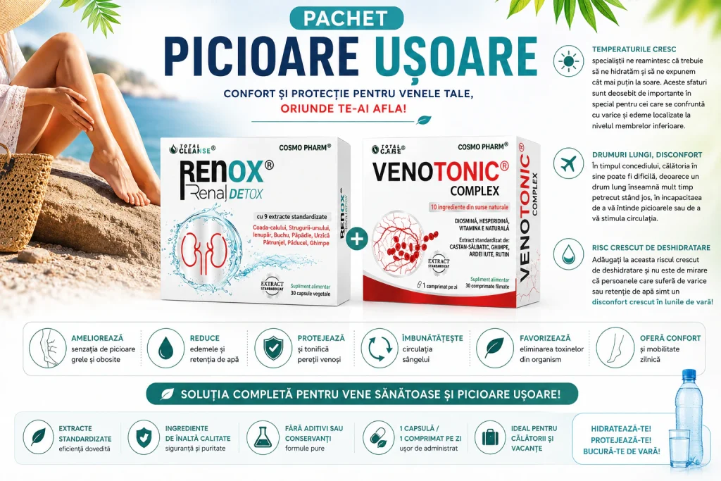 PACHET Picioare usoare – Circulatie periferica, retentie de apa 5 pachet picioare usoare pentru varice Cosmopharm