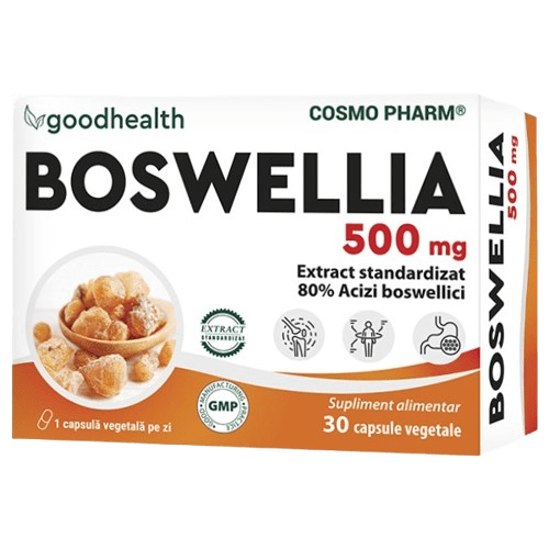Boswellia Serrata extract Tămâie Cosmopharm – supliment natural pentru sustinerea articulatiilor, mobilitate si reducerea inflamatiei