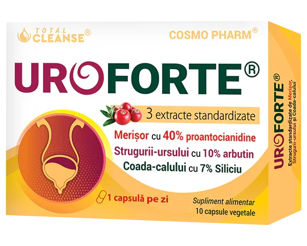 UroForte Cosmopharm supliment alimentar pentru infectii urinare si sanatatea tractului urinar, 30 capsule