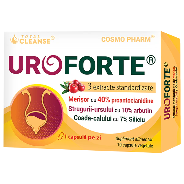 UroForte Cosmopharm supliment alimentar pentru infectii urinare si sanatatea tractului urinar, 30 capsule