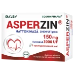ASPERZIN - Nattokinaza 20000 UF/gram furnizand 3000 UF per capsula - 150 mg 1 Asperzin Cosmopharm Supliment pentru sănătatea cardiovasculară.