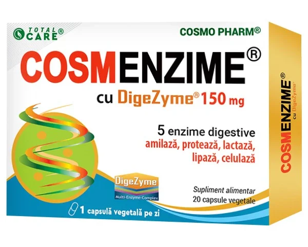 Supliment Cosm Enzime Total Care Cosmo Pharm – enzime digestive pentru balonare și tranzit intestinal