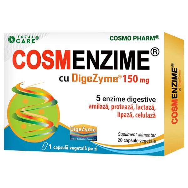Supliment Cosm Enzime Total Care Cosmo Pharm – enzime digestive pentru balonare și tranzit intestinal