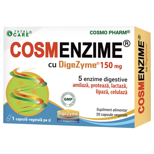 Supliment Cosmenzime Total Care Cosmo Pharm – enzime digestive pentru balonare și tranzit intestinal