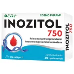 Inozitol 750 mg Cosmopharm supliment alimentar pentru echilibru hormonal, metabolismul glucozei si sustinerea sistemului nervos, 30 capsule