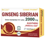 Ginseng Siberian, 2000 mg, 30 capsule vegetale 1 Ginseng Siberian 2000 mg Cosmopharm supliment alimentar pentru energie, vitalitate si sustinerea sistemului imunitar, 30 capsule