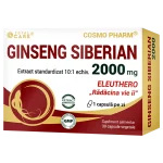 GINSENG SIBERIAN 2000 mg 1 Ginseng Siberian 2000 mg Cosmopharm supliment alimentar pentru energie, vitalitate si sustinerea sistemului imunitar, 30 capsule