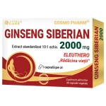 Ginseng Siberian 2000 mg Cosmopharm supliment alimentar pentru energie, vitalitate si sustinerea sistemului imunitar, 30 capsule