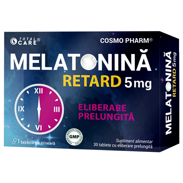 Melatonina Retard 5 mg Cosmo Pharm – supliment pentru somn odihnitor cu eliberare prelungită