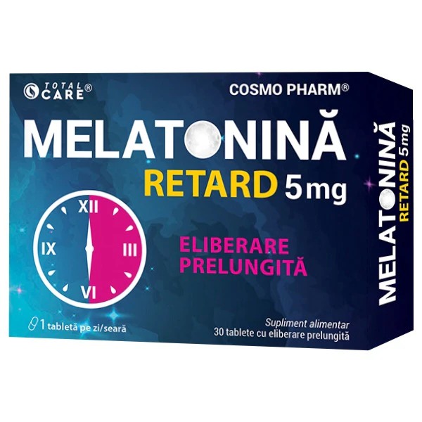 Melatonina Retard 5 mg Cosmo Pharm – supliment pentru somn odihnitor cu eliberare prelungită