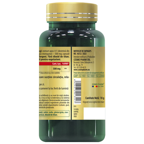 Paducel Extract, 500 mg, capsule vegetale 5 Păducel Cosmopharm – supliment natural cu extract de păducel pentru susținerea sănătății inimii, reglarea tensiunii arteriale și îmbunătățirea circulației sanguine