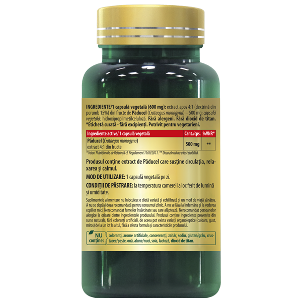 Paducel Extract, 500 mg, capsule vegetale 4 Păducel Cosmopharm – supliment natural cu extract de păducel pentru susținerea sănătății inimii, reglarea tensiunii arteriale și îmbunătățirea circulației sanguine